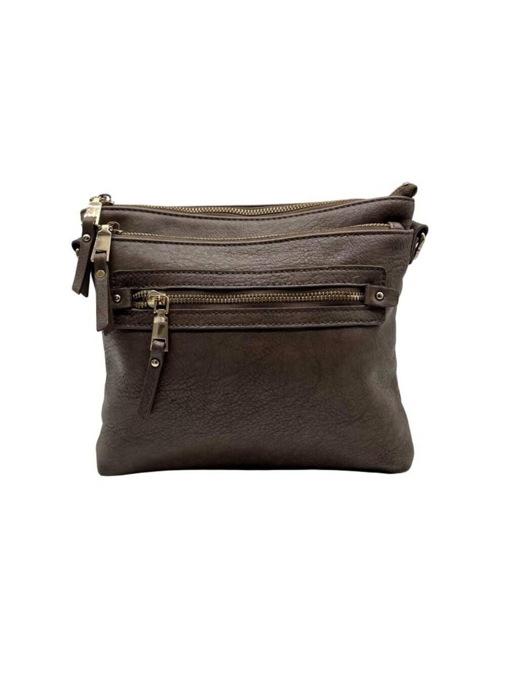 Miztique Gray Faux Leather Crossbody Bag